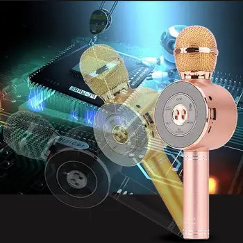 

Mobile Phone Accessories Wireless Bluetooth Live Stereo Microphone Karaoke Microphone with Speaker