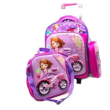 Детский рюкзак на колесиках для девочек и мальчиков, школьный комплект, детские рюкзаки с колесиками, сумка на колесиках для школы, сумка для книг на колесиках - Цвет: 2 wheels Trolley Bag
