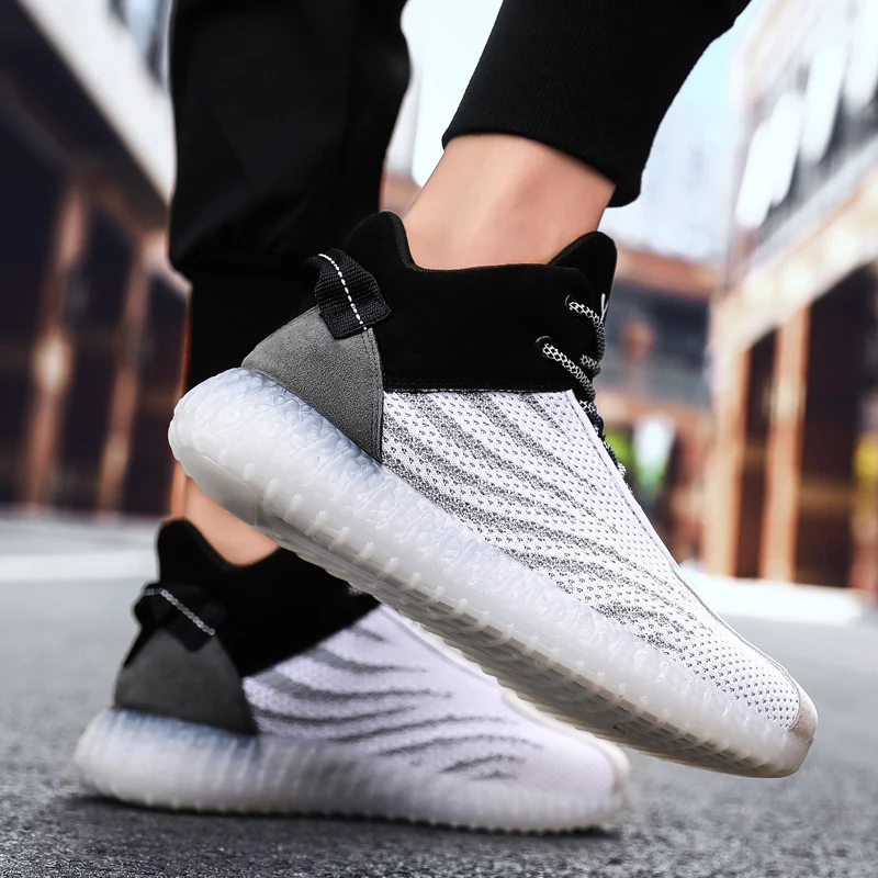 Мужские кроссовки Flyknit; Осенняя повседневная обувь; удобная дышащая легкая износостойкая Мужская обувь; Прямая поставка; AODLEE