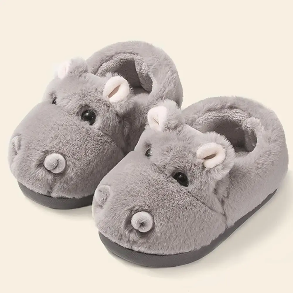 

Baby Winter Warm Cute Home Slippers Shoes Children Kids Baby Girls Boys Cute Indoor Cartoon Solid Flock Warm Casual Shoes
