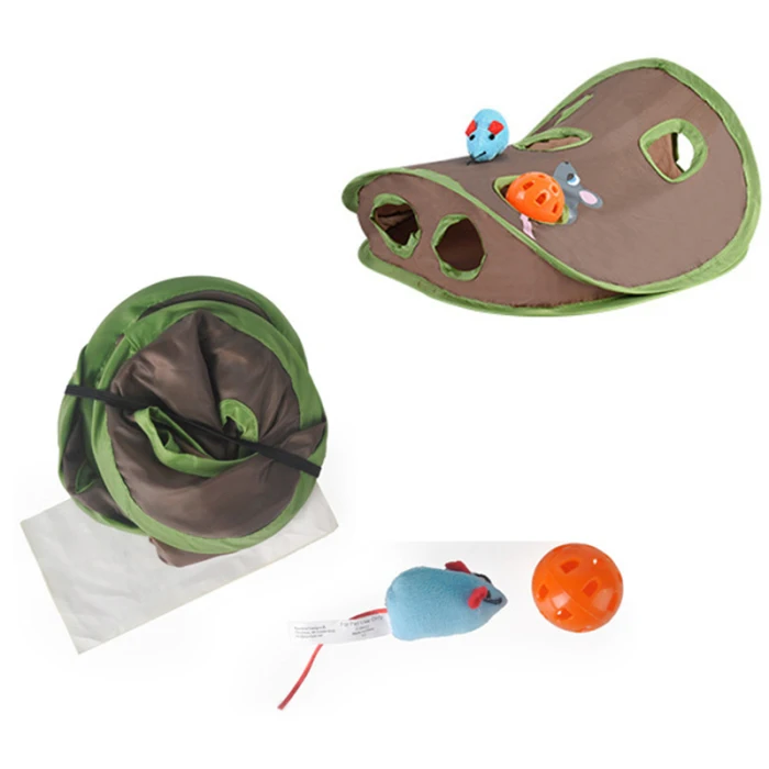Игрушка для кошек, мышь, мышь, колокольчик, палатка с 9 отверстиями для обучения, забавная игра, аттракцион FP8