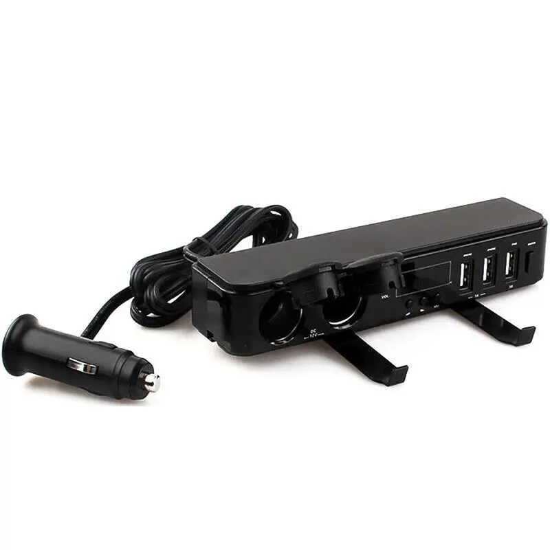 Автомобильное многофункциональное заднее сиденье USB Автомобильное зарядное устройство для мобильного телефона прикуриватель Температурное напряжение дисплей DC12V