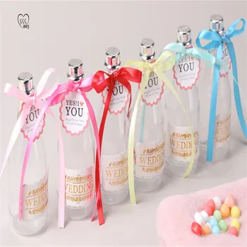 

Creative Plastic Drift Bottle Champagne Type Small Gift Box Birthday Party Gift Banquet Wedding Candy Box Package Bag Chocolate