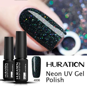

Huration Neon Nail Gel Glitter Color UV Gel Nail Polish Rainbow Nail Gel Polish Semi-permanent Shimmer Holographic UV Gel Polish