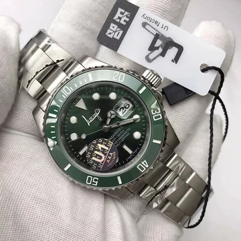 

Top qualityWatch men automatic U1 factory ceramic bezel sapphire glass Lumious needles sweep movement lucury green sub watches