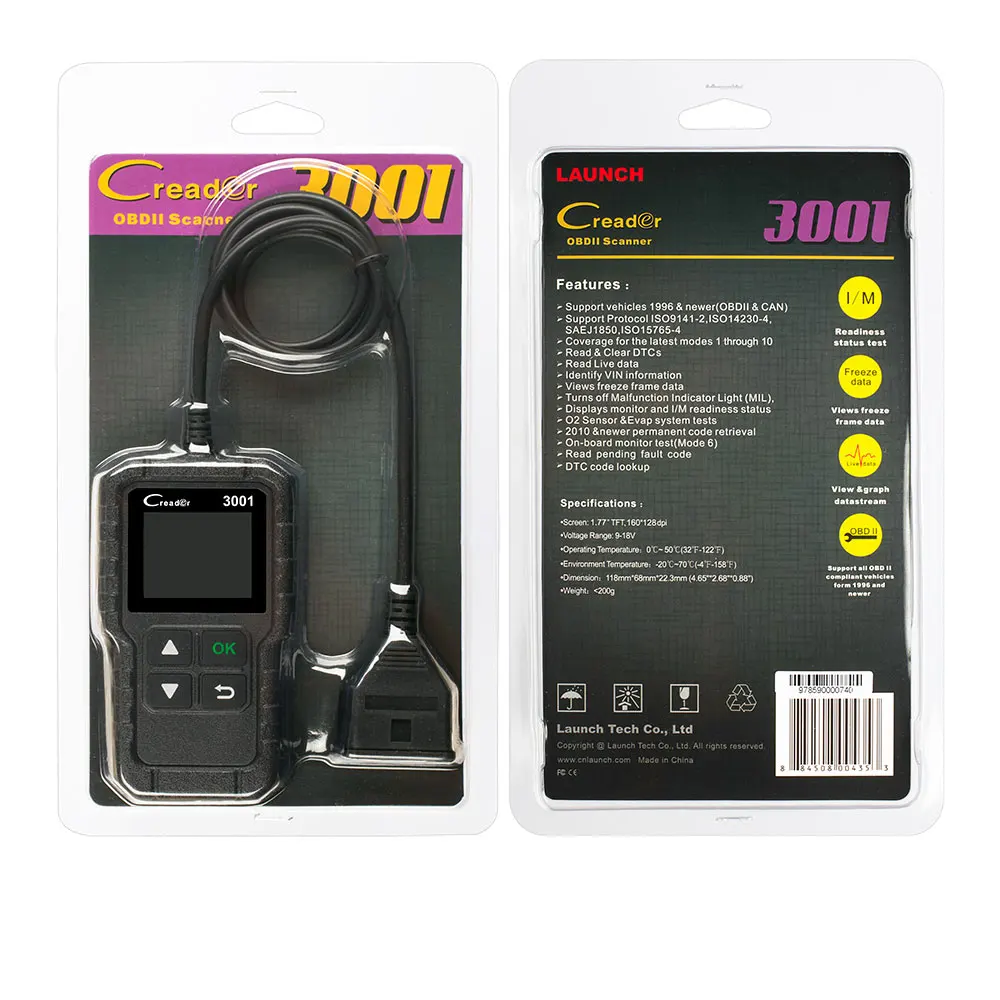 launch Creader 3001 OBDII/EOBD код сканер Поддержка языков, таких же как AL419