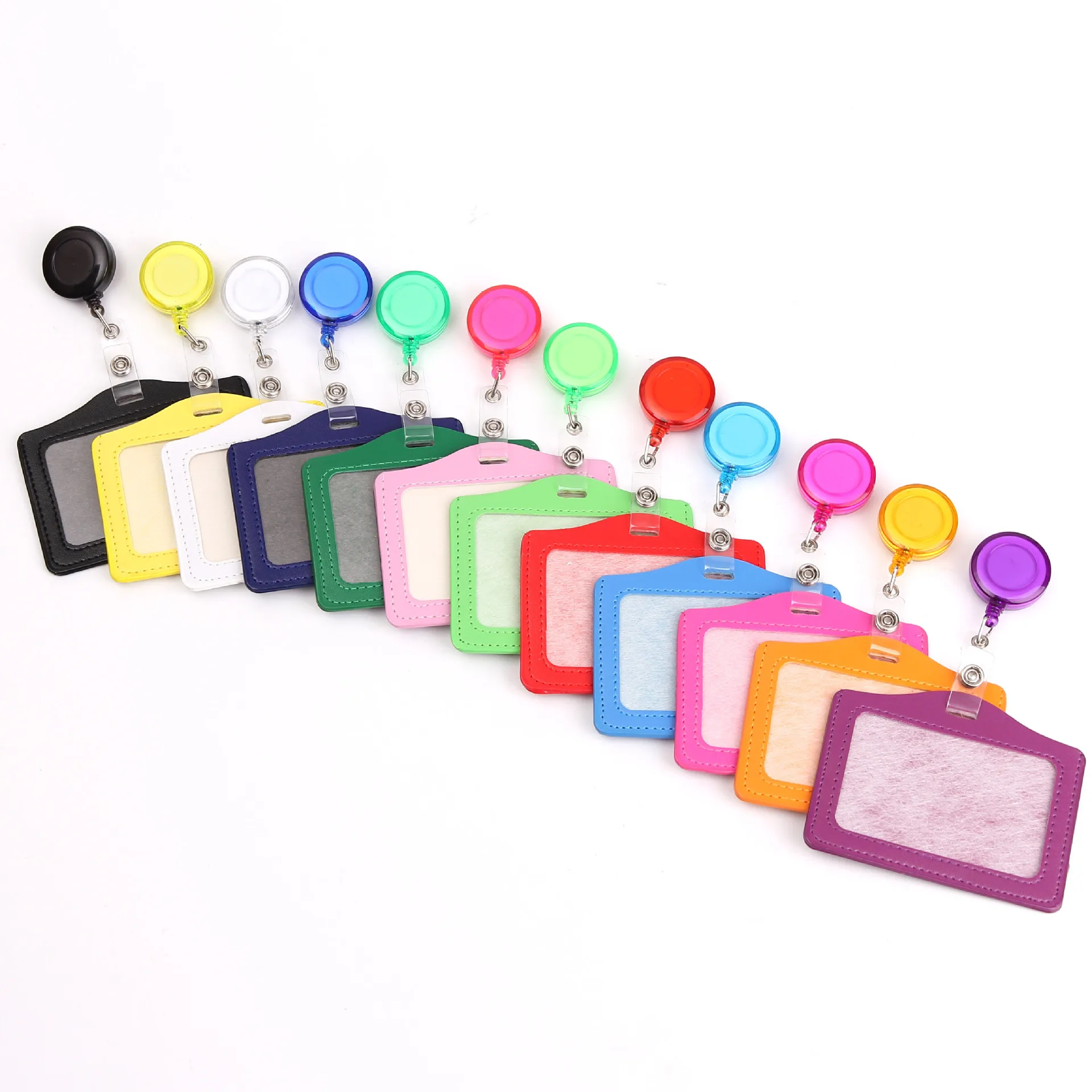 Soporte para tarjetas de identificación de cuero PU, Clip retráctil para tarjetas de identificación, enfermera, estudiante, Tarjeta De Nombre, cordón, gran oferta, 1 unidad