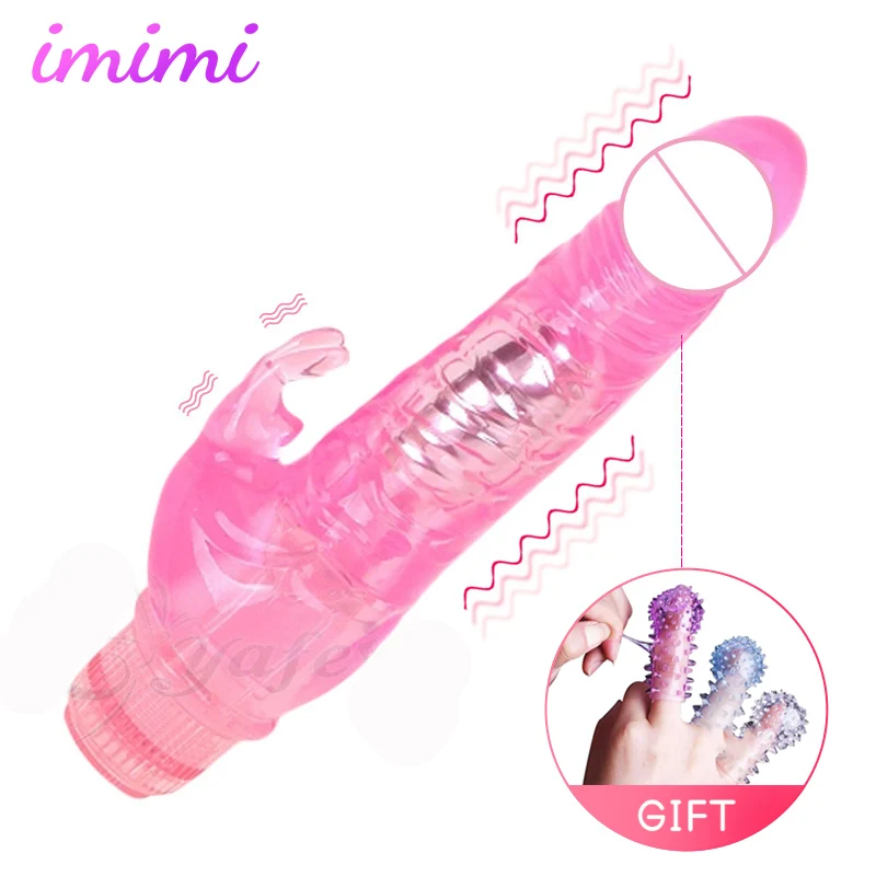 Realistic Jelly Dildo Powerful Multispeed Rabbit Vibrator Female Masturbator Clit Stimulate Vibrating Dildo Sex Toys for Women