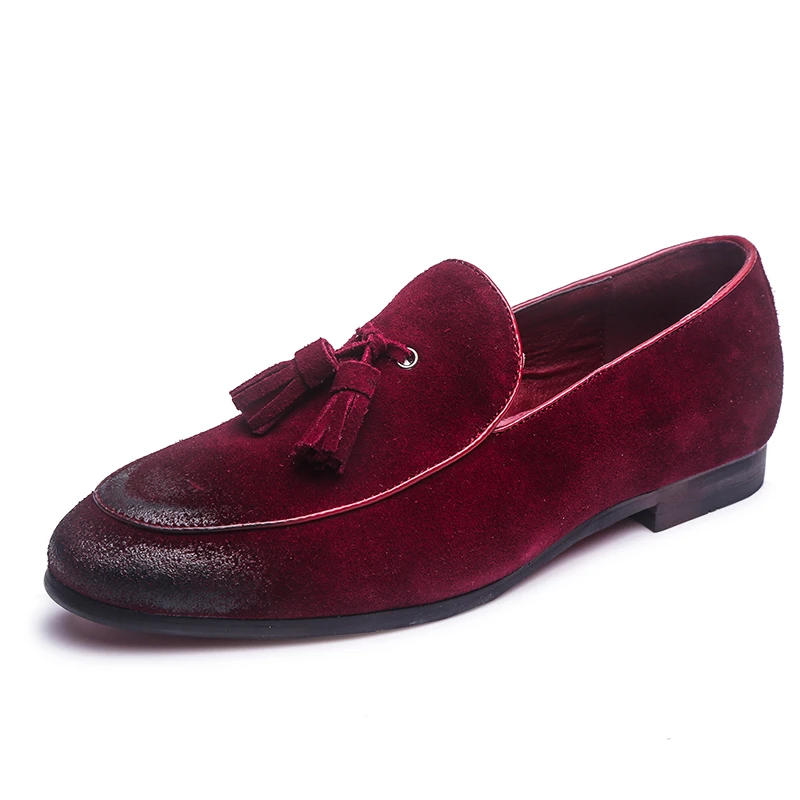 Mocasines suaves a la moda para hombre, zapatos de vestir de cuero de gamuza, Estilo Vintage, Oxford, 2022|Zapatos formales| - AliExpress