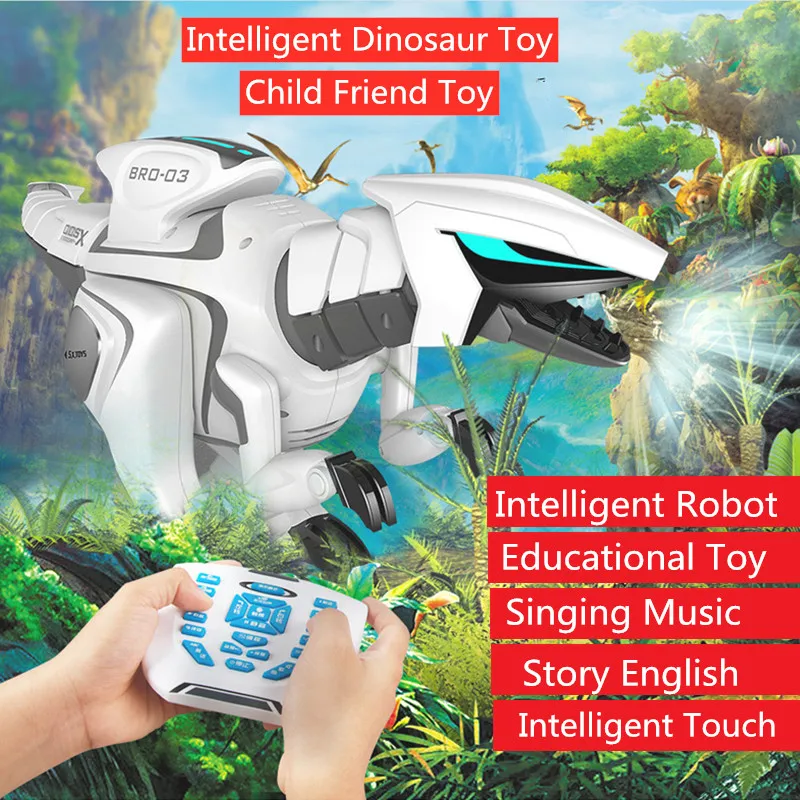 Walking Singing Speak English Electric Dinosaur Robot Toy Giocattolo Educativo Per Bambini Boy Best Gift Intelligent Rc Dinosaur Simulation
