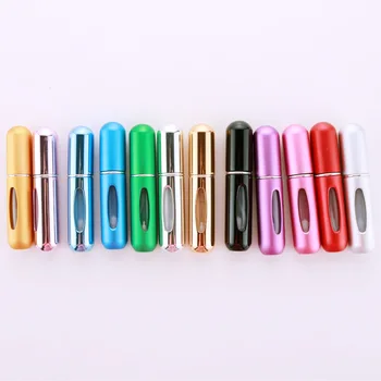 

100PCS 5ml Mini Metal Plastic Liner Cosmetic Containers Refillable Bottles Traveling Portable Bottom-filled Perfume Spray Bottle