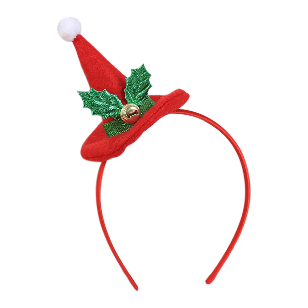 Фестивальный Топ, шляпа, головная повязка, Рождественский Декор, повязка на голову, клен, колокольчик, Санта, рождественские вечерние украшения, двойная повязка на голову