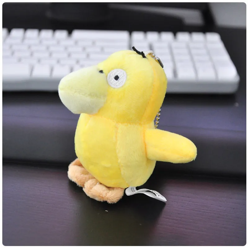 Япония Аниме Psyduck Плюшевые игрушки, забавные желтый утенок из мультфильма мягкие игрушки/животные брелок маленькие брелоки для сумки 10 см 10 шт
