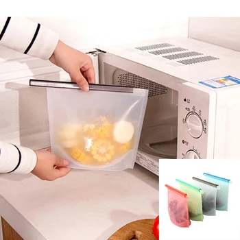 

1500ml/1000ml Leakproof Silicone Food Storage Bags Reusable Food Storage Containers Ziplock Bag BPA Free Freezer Keep-freshing