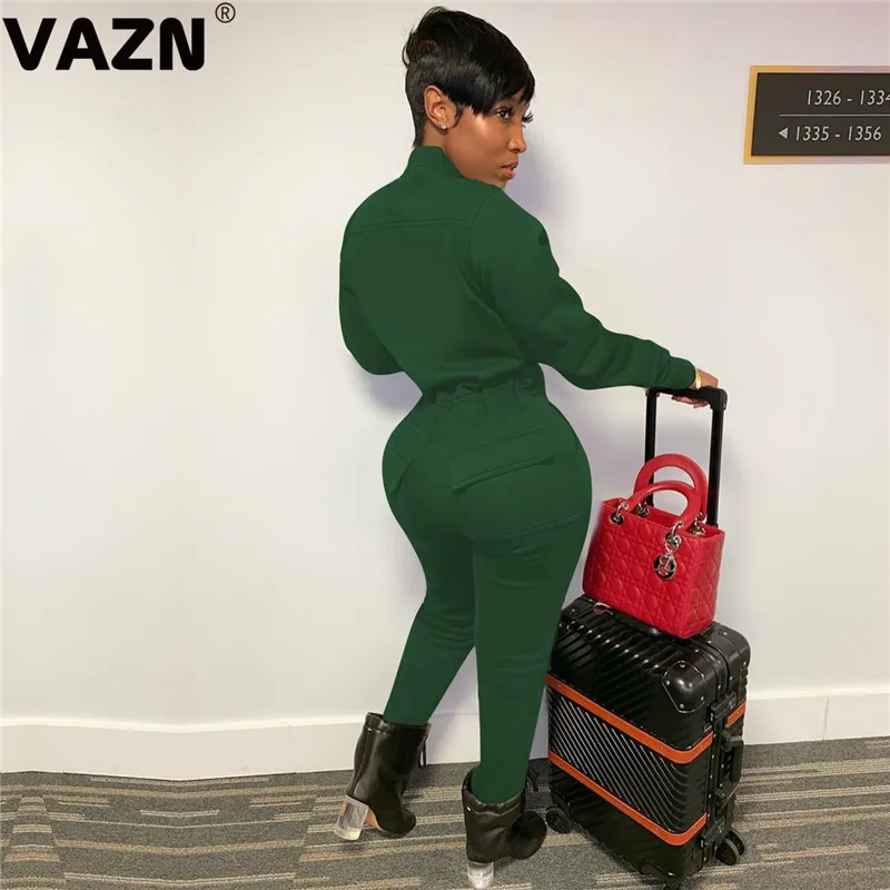 VAZN, высокое качество,, высококачественные, для снижения возраста, свободные, мягкие, сексуальные, обычные, модные, полный рукав, для женщин, высокая талия, узкие комбинезоны