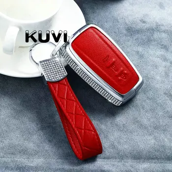 

Luxury Diamond Alloy Leather Key fob Case for Toyota Camry 2017 2018 CHR Prius Corolla RAV4 Remote 3 Button Keyless Cover Case