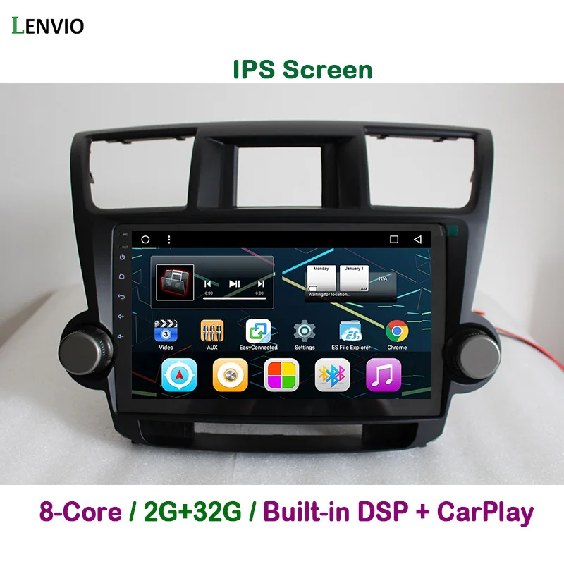 Автомобильный DVD-плеер Lenvio DSP ОЗУ 2 ГБ + 32 Восьмиядерный Din Android 8 1 для Toyota Highlander 2009-2012