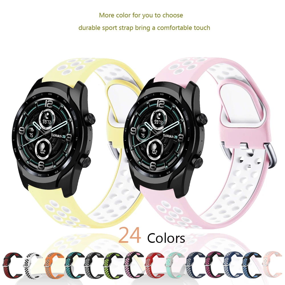 Силиконовый ремешок для часов Ticwatch Pro GTX мягкий браслет 3 2020 E2 S2 C2 сменный умных |