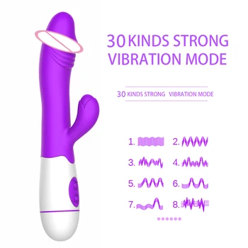 OLO USB Recharge Dual Vibration Rabbit Dildo Vibrator G Spot Massager Vaginal Clitoris Stimulator Sex Toys for Women 4
