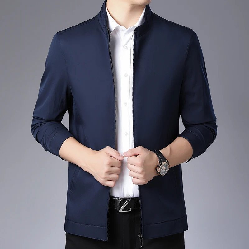 

Brand Fashion Men Slim Jackets Men's Casual Turn-down Collar Single Breasted thin Solid Jackets19003