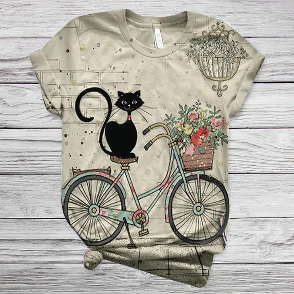 Tshirt Women Plus Size Short Sleeve 3D Animal Printed O-neck Tops Tee T-shirt Ropa Mujer Top Women Harajuku T Shirt Haut Femme