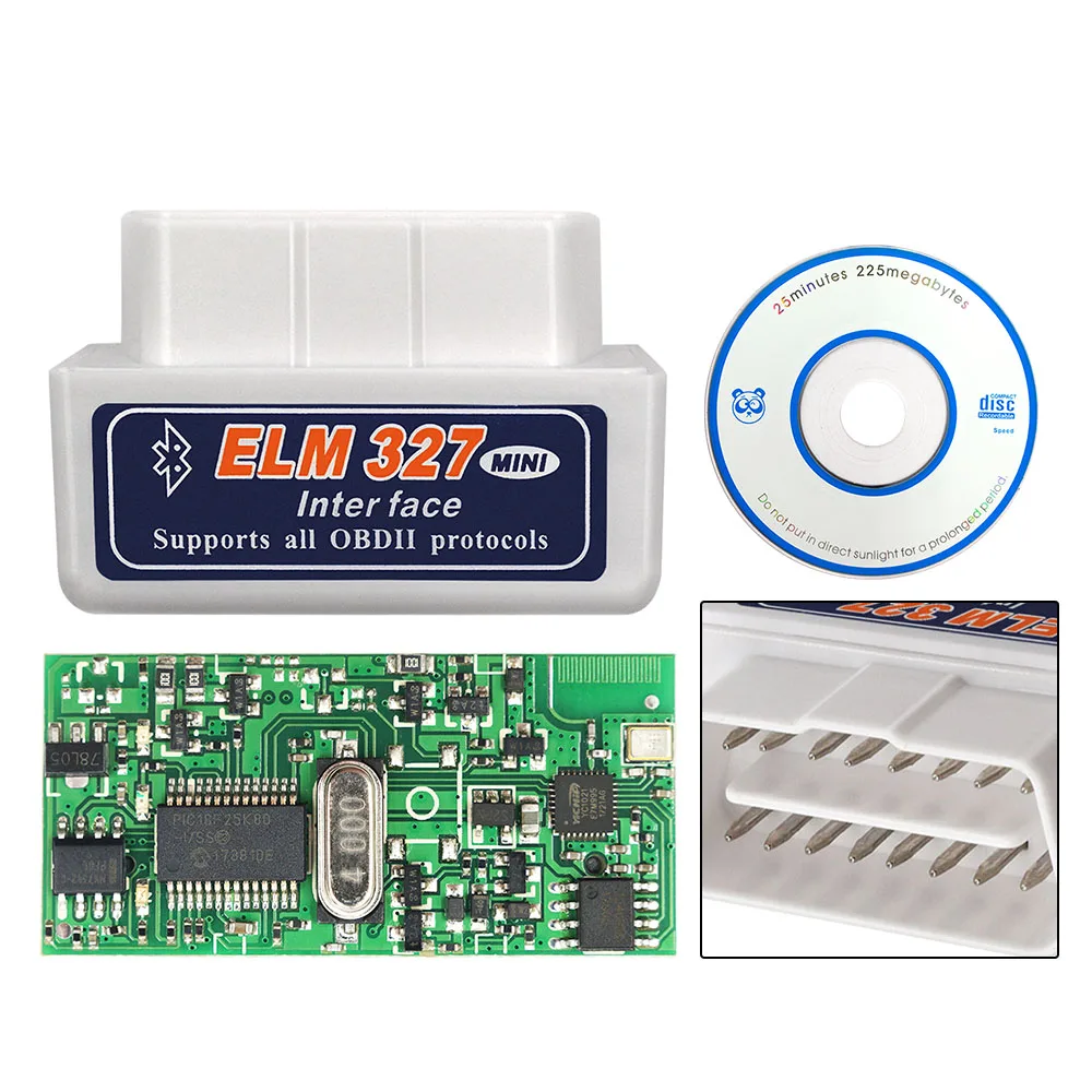 Мини ELM327 V1.5 PIC18F25K80 OBD2 сканер ELM 327 1,5 OBDII Bluetooth диагностический инструмент сканирования ELM 327 V1.5 25K80 чип 3 цвета - Цвет: White PIC18F25K80