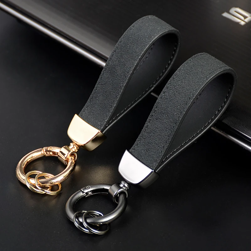 High-Grade Suede Leather Car Key Chain Luxury Key Rings Holder Buckle Alcantara Bag Pendant Charms Best Gift for Christmas Xmas - Image 5