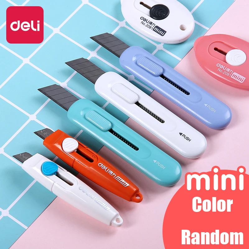 

Deli 1pc Cute Color Mini Portable Utility Knife Paper Cutter Cutting Paper Letter Opener Office Stationery Cutting Supplies