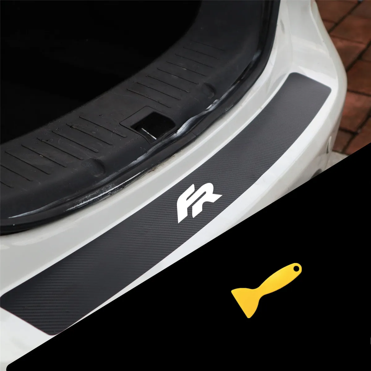 1pcs Decoration Carbon Fiber Car Trunk Rear Bumper scratch proof Sticker for FR Accessories | Автомобили и мотоциклы