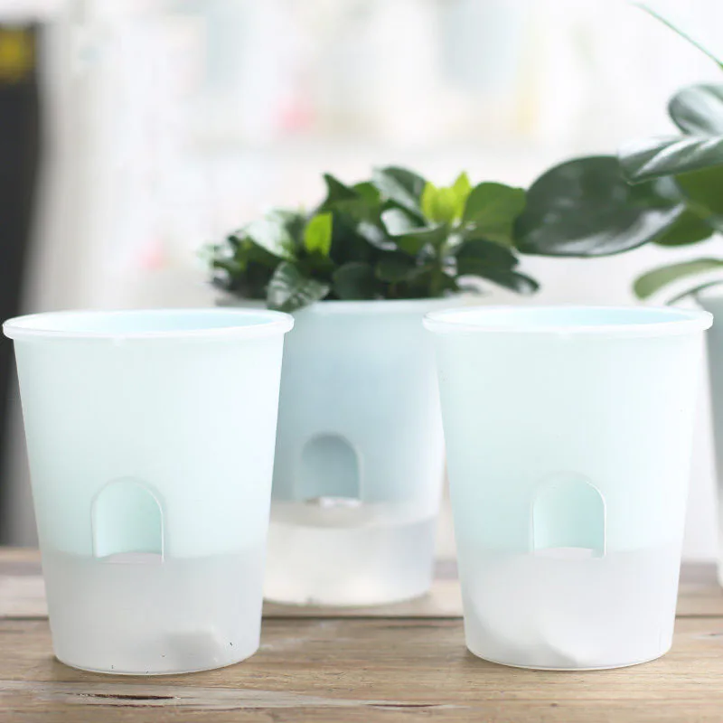 Plastic Garden Nursery Lazy Pots Flowerpot Self-watering Planter Container Gift