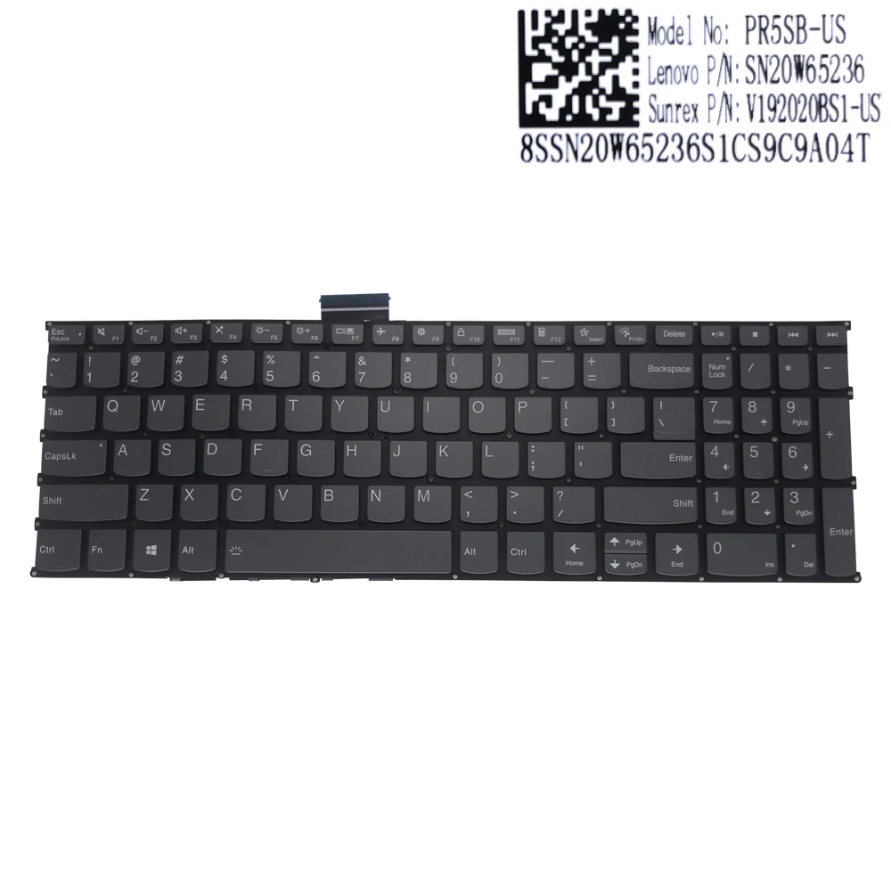 Teclado Retroiluminado em Inglês dos Eua Teclados de Retroiluminação para Lenovo Air 15 2023 Yoga 15itl5 715 Pr5sb-us Sn20w65236 Luz Novo