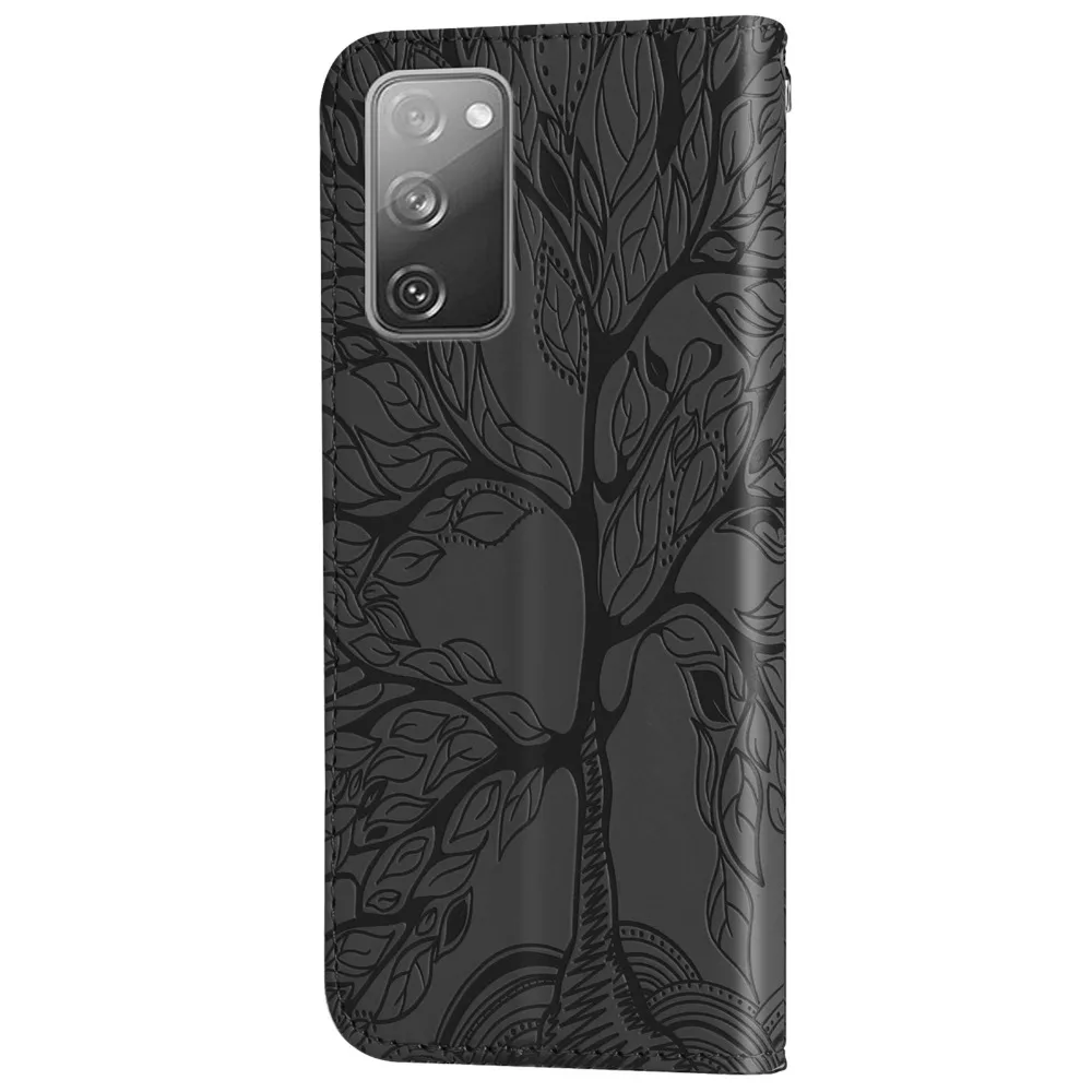 samsung silicone 3D LifeTree Leather Case For Samsung Galaxy S8 S9 S10 Plus S20 FE S10e Flip Wallet Coque For Note 8 9 10 20 Pro Ultra M51 Funda kawaii samsung cases