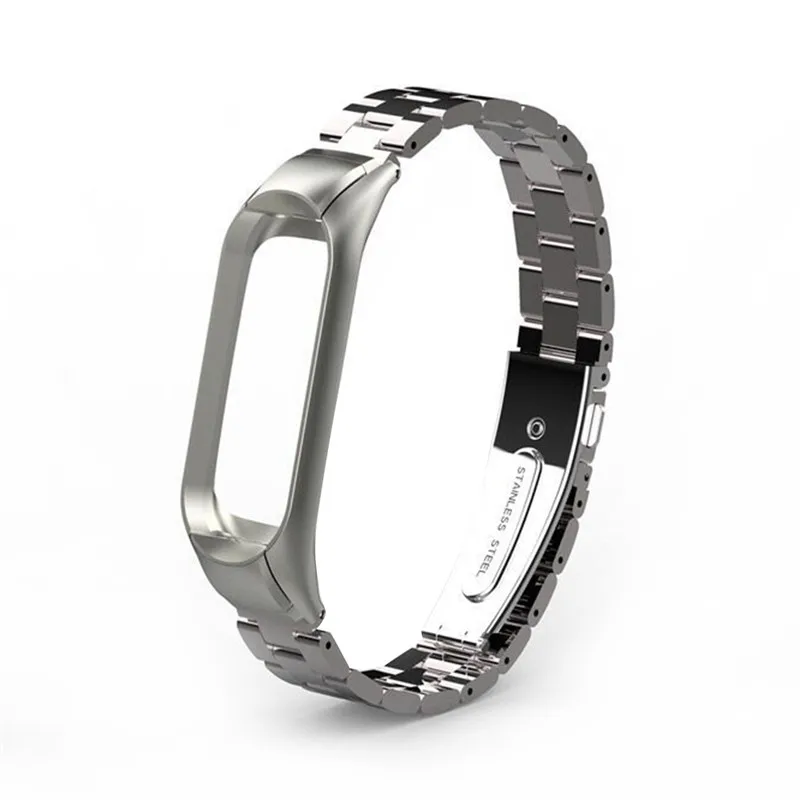 Для Xiao mi Band 3 серии Умный браслет металлический ремешок на запястье нержавеющая сталь сплошной цвет модные деловые часы для mi Band 3 - Цвет: 1