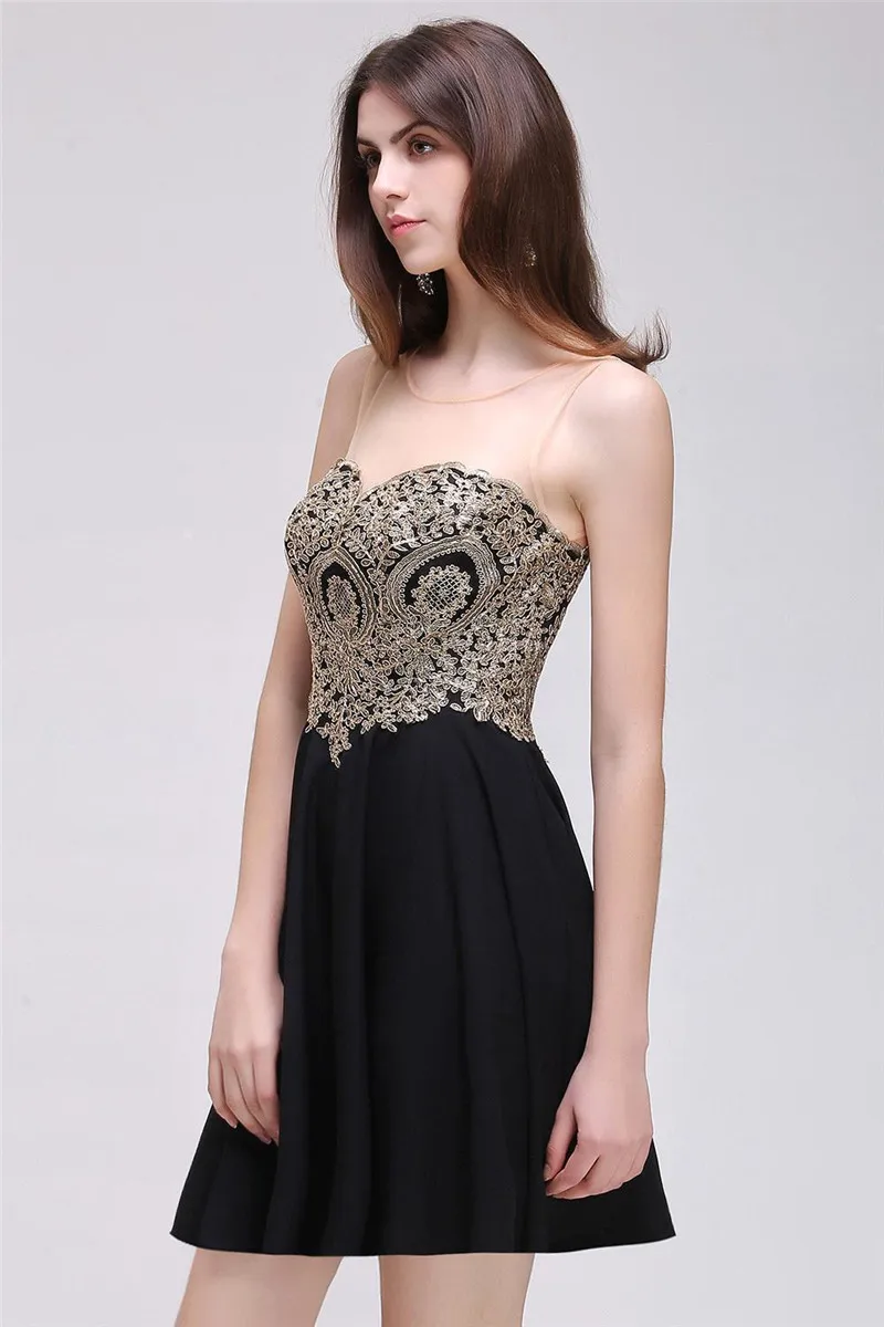 24 Hours Shipping Sexy Illusion Short Cocktail Dresses Lace Sweatheart Backless Mini Party Dresses Draped Robe De Cocktail