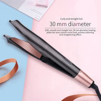 

Hot 2-in-1 Straightener Rotating Curling Iron Hair Curler Wand Hair Styling Tool Temperature Control Splint t6