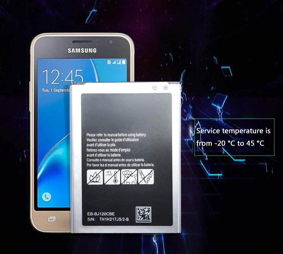 Батарея EB-BJ120CBE для Samsung Galaxy J1() J120 J120F J120A J120T мобильный сменная батарея для мобильного телефона 2050 мАч EB BJ120CBE