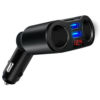 

DC 5V 2-Way Car Cigarette Lighter Socket Splitter Adapter 3.1A Dual USB Charger For 12-24V Car SUV Off-Road Vehicle And Minivan