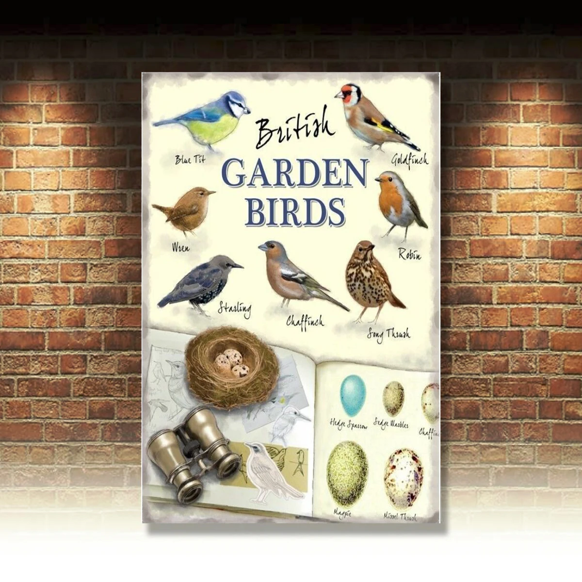 Крупный Металлический Стальной знак для наблюдения за птицами в британском саду