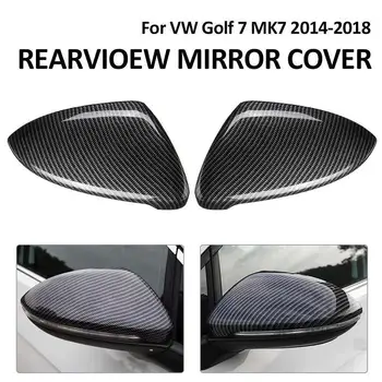 

2Pcs Carbon Fiber Car Door Side Wing Mirror Cover Caps for V-W Golf 7 2014-2018 Car Accessories Exterior