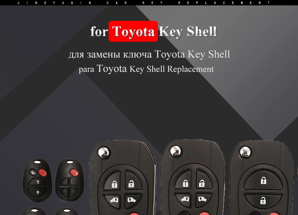 Keyforkess Shell chiave remota a vibrazione aggiornata per Toyota Highlander Sequoia Sienna Tacoma portachiavi modificato Fob 3/4/5/6 BTN sostituisci 9 Keyforkess Shell chiave remota a vibrazione aggiornata per Toyota Highlander Sequoia Sienna Tacoma portachiavi modificato Fob 3/4/5/6 BTN sostituisci - Hcc08f833892248a586815f3948fd49ce9