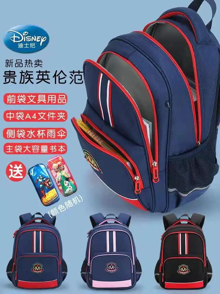 Disney 2021 New Mickey School Bags for Boys Girls Primary Student Backpack Large Capacity Shoulder Bags Kids Gifts Mochilars