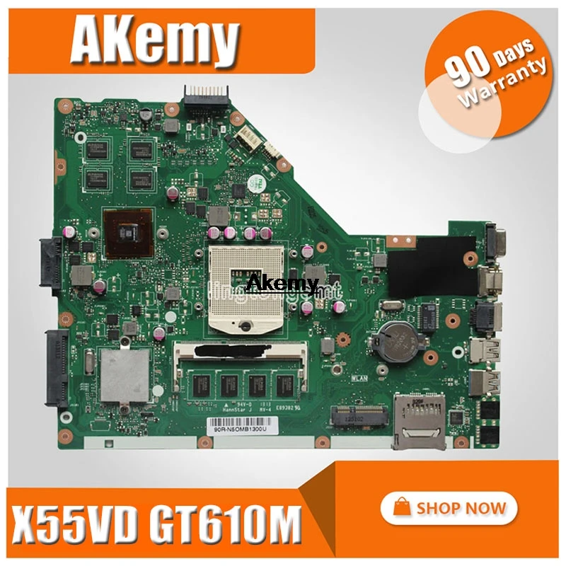  SAMXINNO X55VD GeForce GT610M 2GB RAM mainboard REV 2.2 For ASUS X55V X55VD X55VDR A55V laptop moth