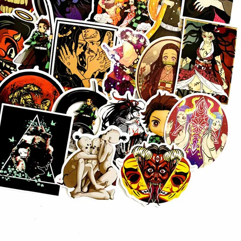 50 шт./упак. демон убийца: Kimetsu без Yaiba аниме Стикеры s из ПВХ в стиле «граффити» Стикеры s чемодан Чемодан гитара для детей игрушки