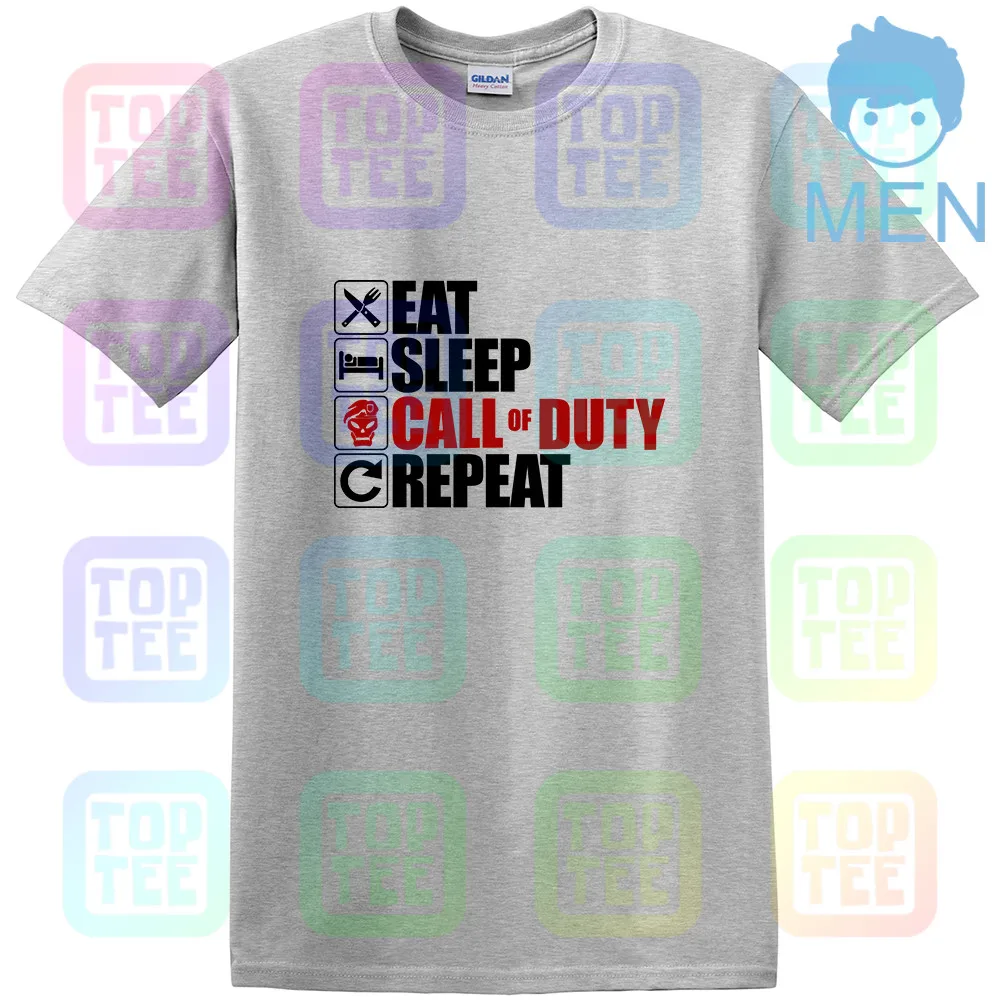 MEN-GRAY Eat Sleep Call Of Duty Футболка-игровой Xbox Ps4 nintendo подарок на день рождения Рождественский топ - Цвет: MEN-GRAY