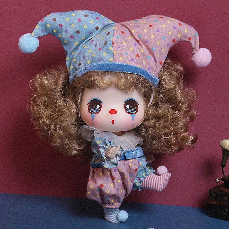 

BJD Clown Simulation Exquisite Girl's Vinyl Figurine Play 18cm Replaceable Gift
