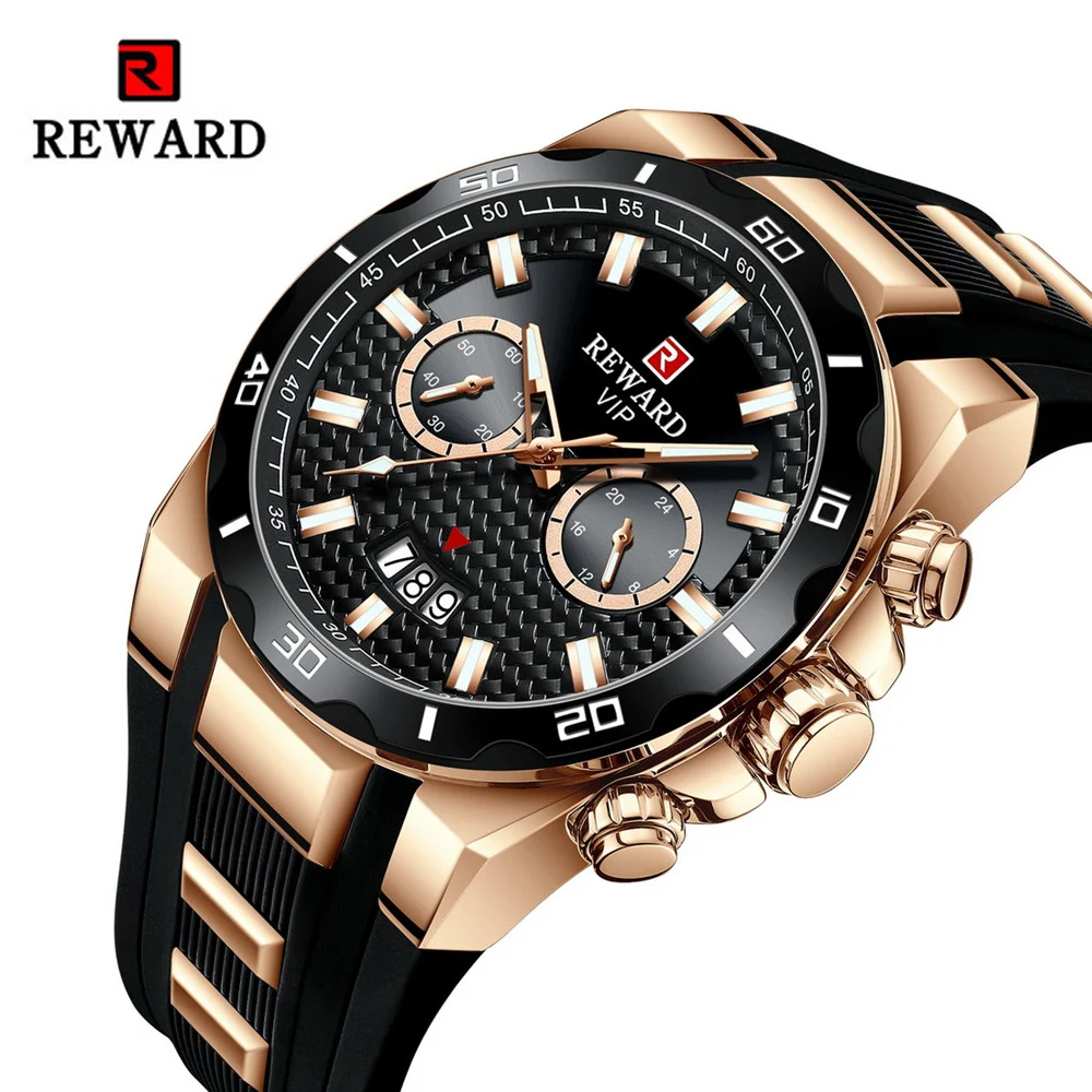 2020 REWARD New Sport Mens Quartz Watches Hot Luxury Brand Watch For Men Silicone Wristwatch Waterproof Clock Relogio Masculino 2020 aliexpress explosive dz quartz watches are available in large quantities for men s casual styles 7319 white