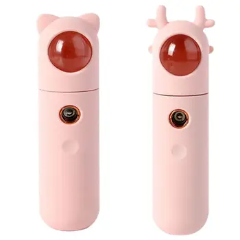 

2set Easy to Use Water Meter Nano Sprayer Beauty Instrument Humidifier Portable Mini Handheld USB Charging(Cat&Deer)