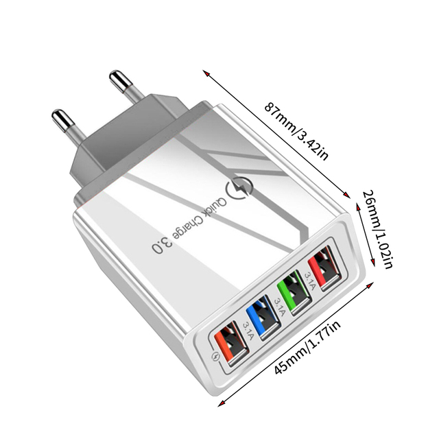 Charger 3.0 For iPhone Charger Wall Fast Charging For Samsung S10 S9 S8 Plug Xiaomi Mi Huawei Mobile Phone Chargers Adapter