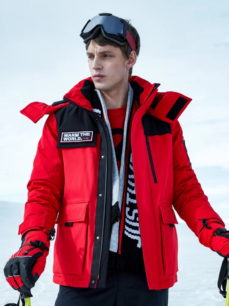 

BOSIDENG EXTREME Men Short Winter Goose Down Jacket Detachable Hat With Stand Collar Thick Windbreak Causal Parkas Men B90142025