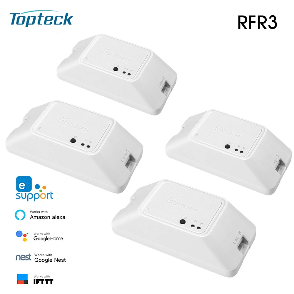 SONOFF RFR3 wifi DIY Беспроводной смарт-переключатель 433 МГц РЧ контроль светильник с таймером управление Лер приложение работа с Alexa Google домашней автоматизации